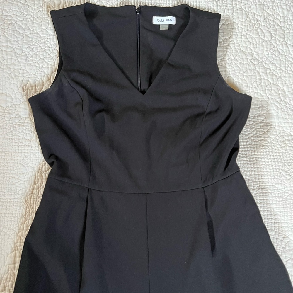 Calvin Klein black cropped jumpsuit - Picture 2 of 8